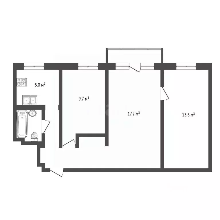 3-к кв. Московская область, Воскресенск ул. Калинина, 53 (55.0 м) - Фото 1