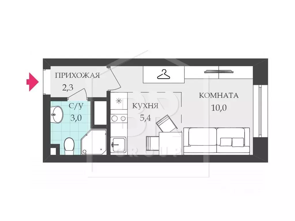 Студия Санкт-Петербург ул. Пейзажная, 2к2 (21.0 м) - Фото 1