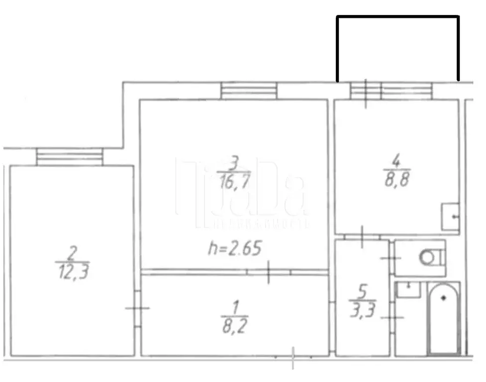Продаётся 2-к квартира, 52 м - Фото 1