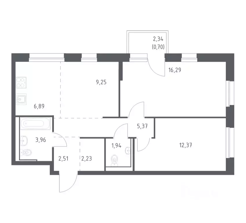 2-к кв. Приморский край, Владивосток Днепровская ул., 19 (61.51 м) - Фото 1