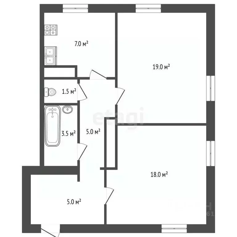 2-к кв. Томская область, Северск Коммунистический просп., 10 (59.0 м) - Фото 2