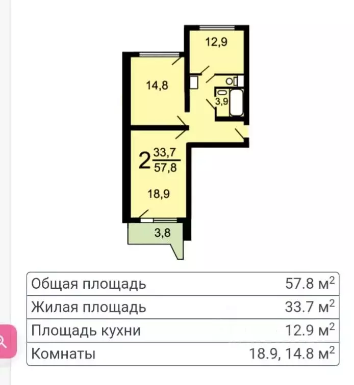 2-к кв. Москва Новокосинская ул., 27 (58.0 м) - Фото 1
