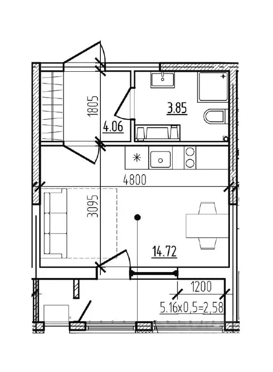 Студия Краснодарский край, Новороссийск Моренуар жилой комплекс (25.21 ... - Фото 1