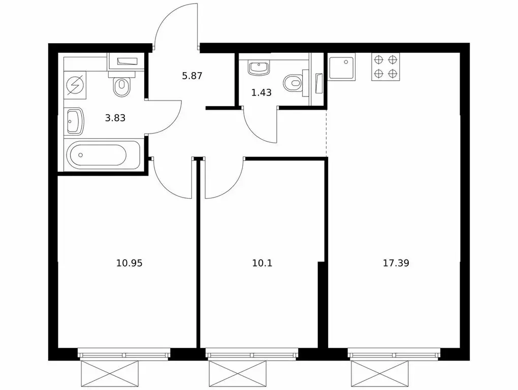 2-комнатная квартира: Москва, микрорайон Очаково (49.1 м) - Фото 0