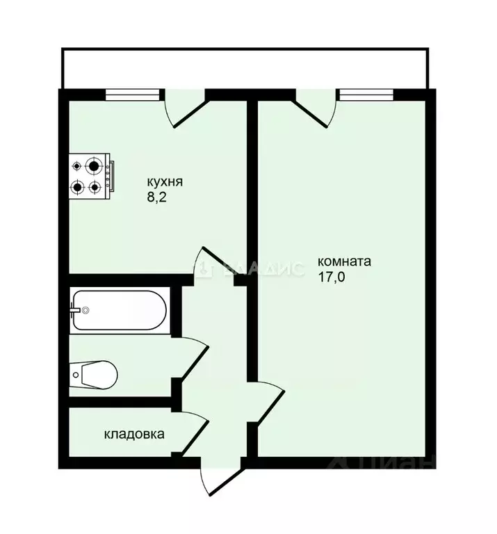 1-к кв. Владимирская область, Юрьев-Польский муниципальный округ, с. ... - Фото 2