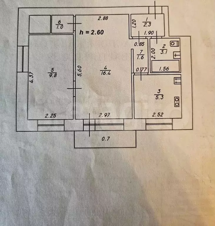 2-к. квартира, 40,2 м, 5/5 эт. - Фото 0