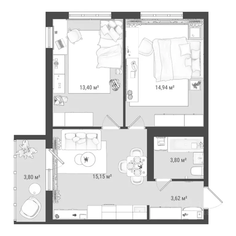3-к кв. Томская область, Томск Черемошники мкр, пер. Баранчуковский, ... - Фото 0