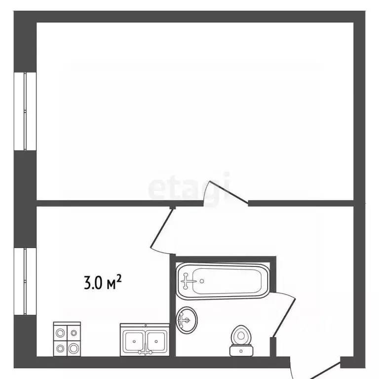 1-к кв. Московская область, Воскресенск Центральный мкр, ул. ... - Фото 2