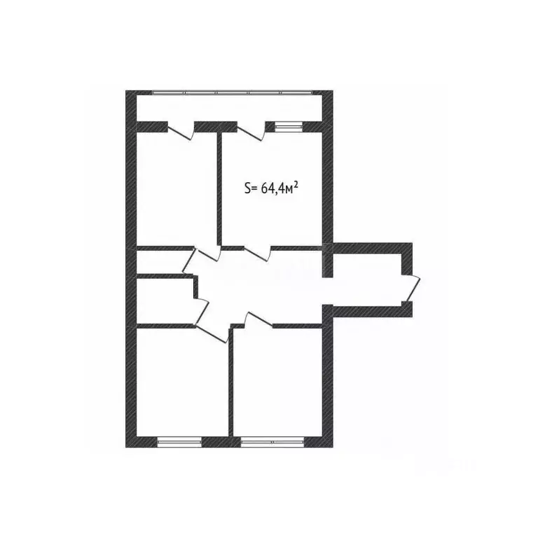 3-к кв. Брянская область, Брянск ул. Менжинского, 8 (64.4 м) - Фото 1