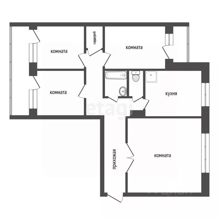 4-к кв. Красноярский край, Красноярск ул. Карла Маркса, 19 (78.7 м) - Фото 2