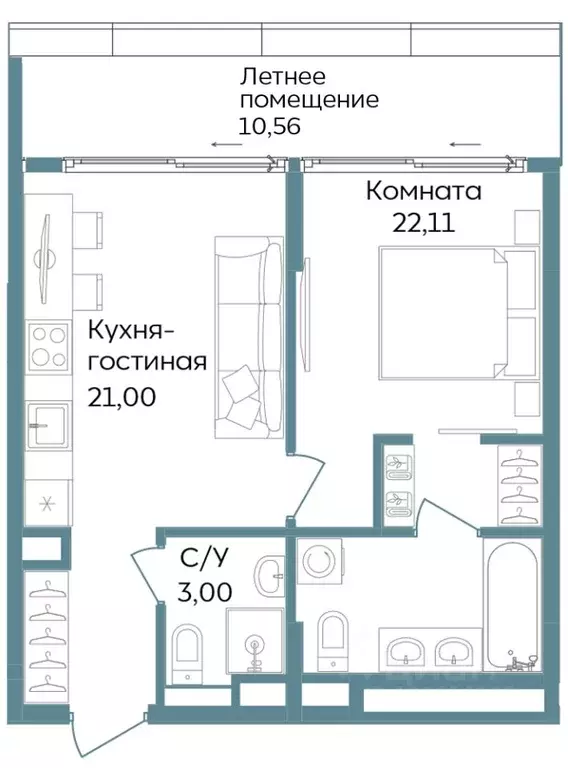 2-к кв. Крым, Саки ул. Морская (56.67 м) - Фото 0