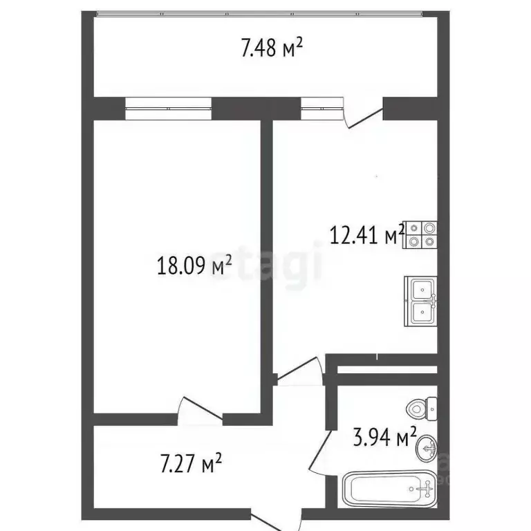 1-к кв. Смоленская область, Смоленск Киевский пер., 17к3 (49.2 м) - Фото 1