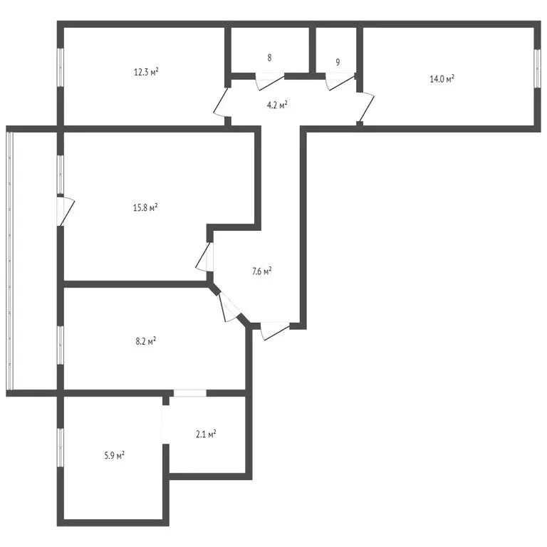 3-комнатная квартира: Благовещенск, Институтская улица, 20/2 (78.8 м) - Фото 1
