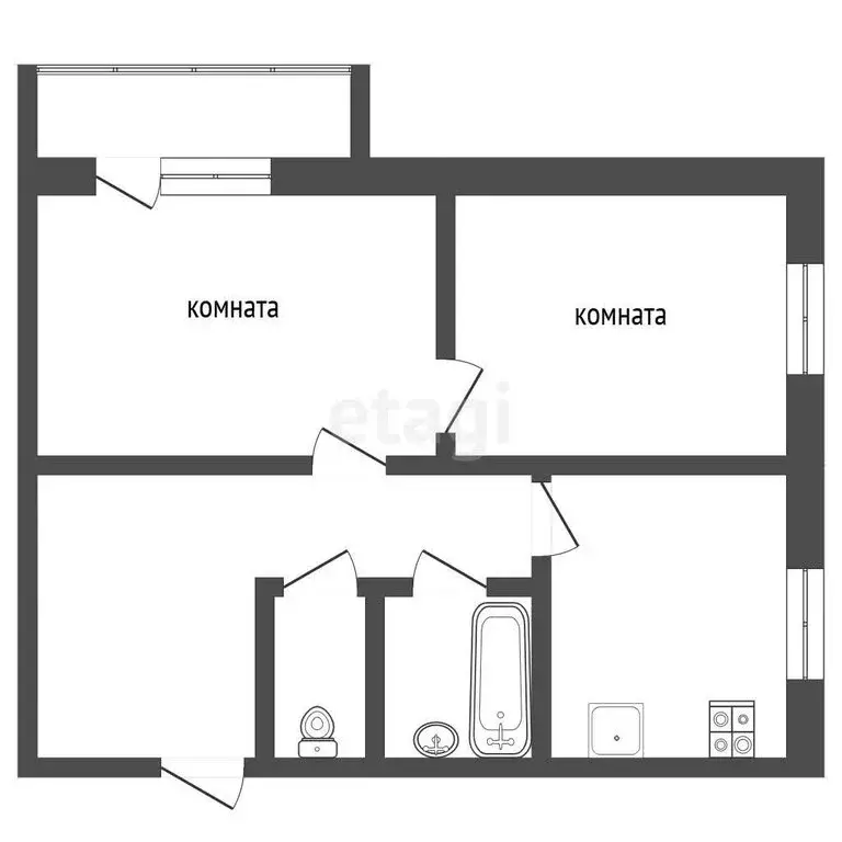 2-комнатная квартира: Ирбит, улица Елизарьевых, 28А (40 м) - Фото 0