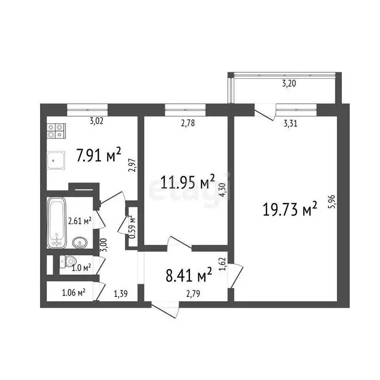2-комнатная квартира: Ульяновск, улица Варейкиса, 20 (52.7 м) - Фото 0