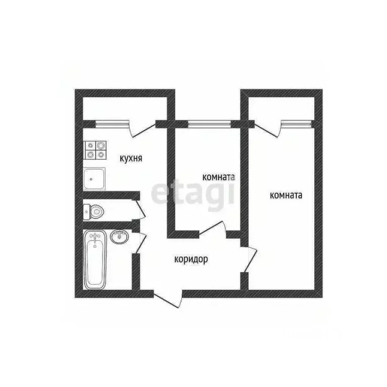 2-к кв. Ленинградская область, Киришский район, Кусинское с/пос, д. ... - Фото 2