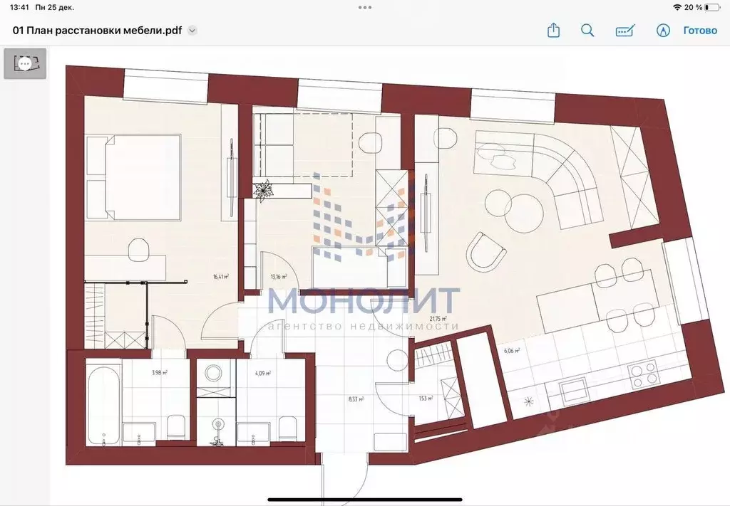 3-к кв. Москва ул. Петра Алексеева, 14 (77.5 м) - Фото 2