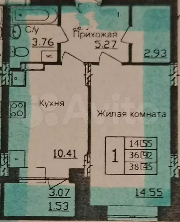 1-к. квартира, 37 м, 10/18 эт. - Фото 0