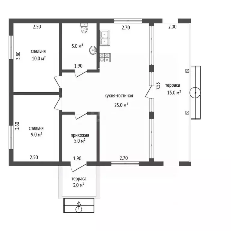 Дом в Калужская область, Калуга д. Железняки, Парковая ул., 7 (72 м) - Фото 2