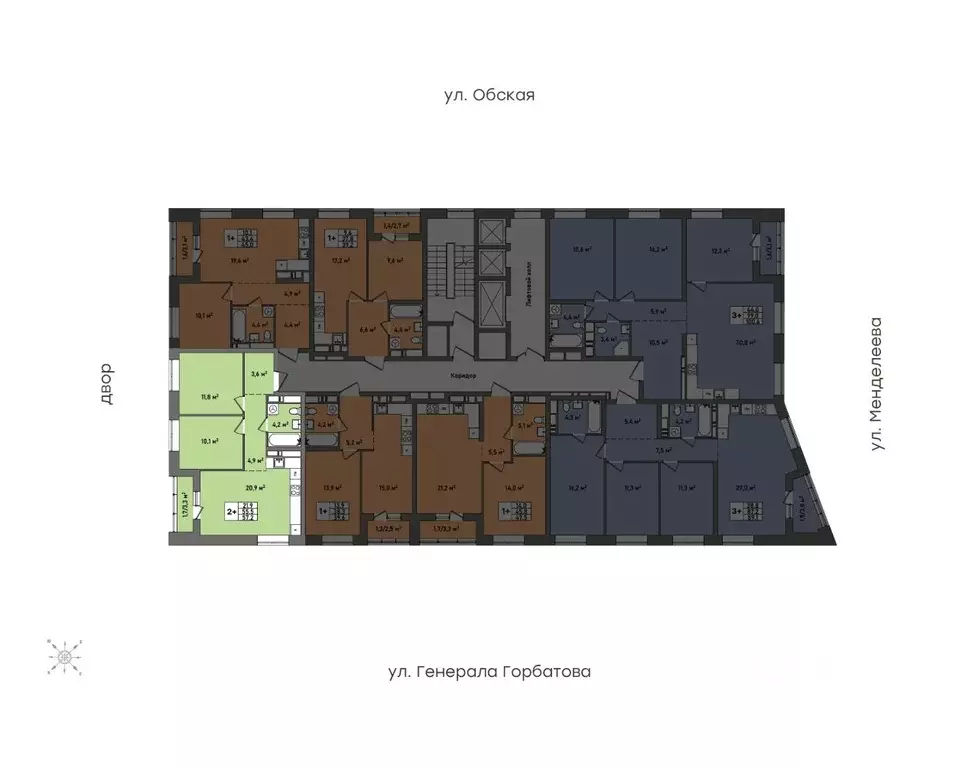 2-к кв. Башкортостан, Уфа Зеленая Роща жилрайон, Конди-Нова жилой ... - Фото 2