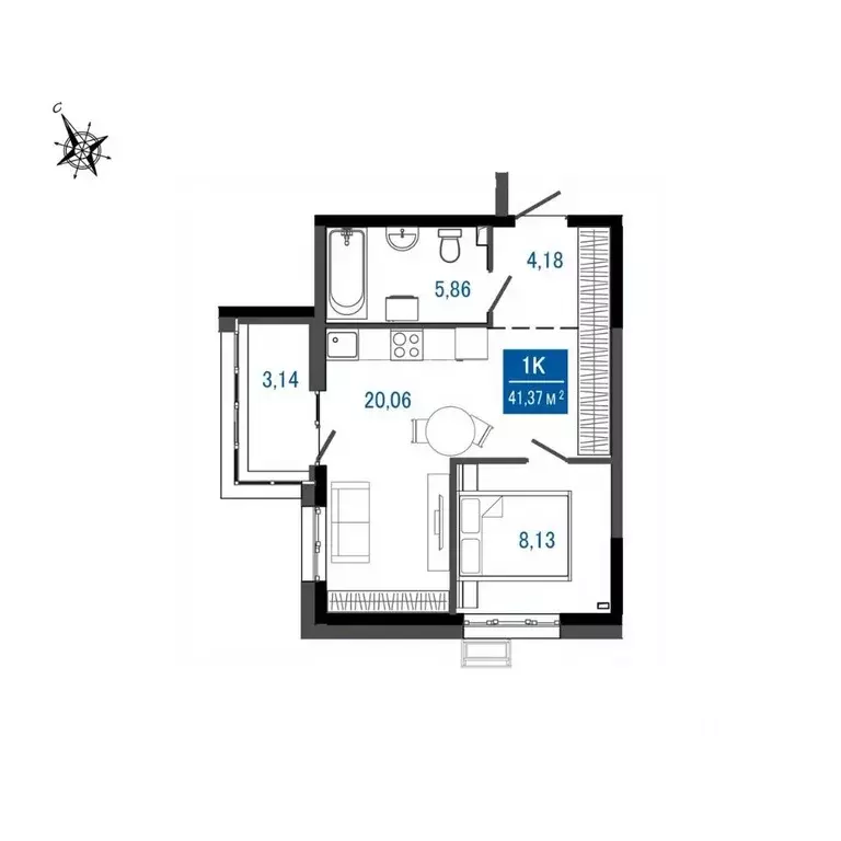 1-к кв. Приморский край, Арсеньев просп. Горького (41.37 м) - Фото 1