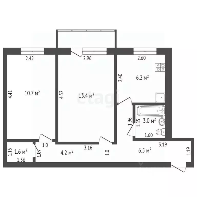 2-к кв. Архангельская область, Коряжма ул. Лермонтова, 7 (45.6 м) - Фото 1