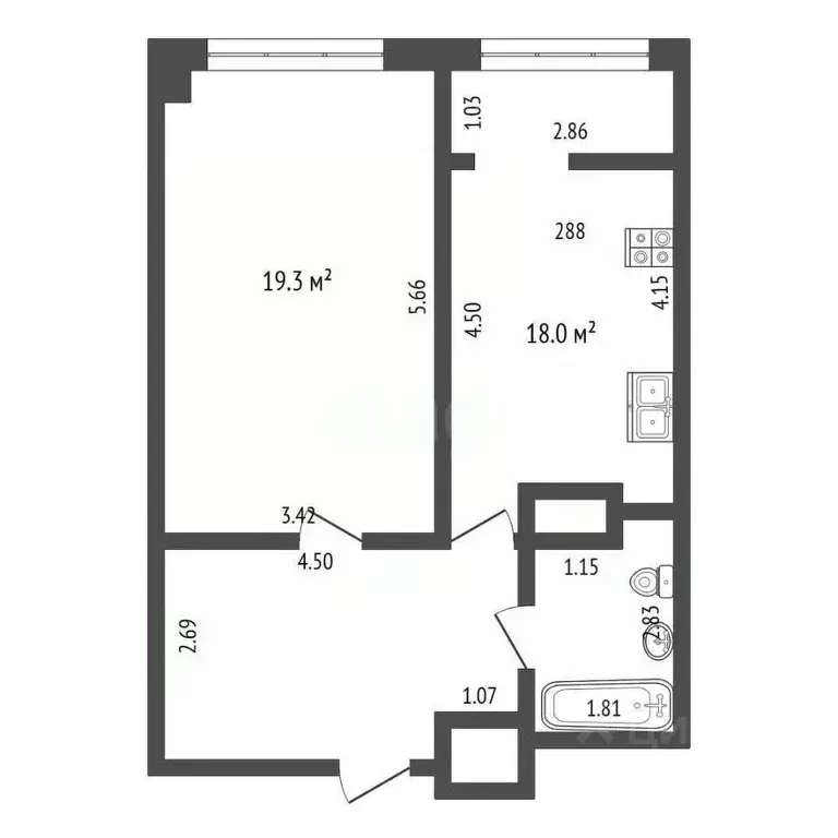 1-к кв. Ростовская область, Ростов-на-Дону просп. Чехова, 63 (51.0 м) - Фото 1