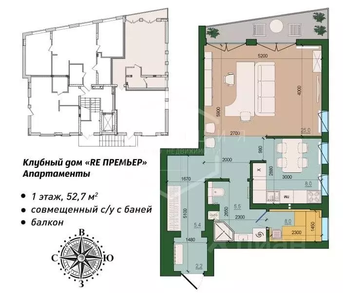 1-к кв. Калининградская область, Светлогорск Подгорная ул., 1 (52.7 м) - Фото 1