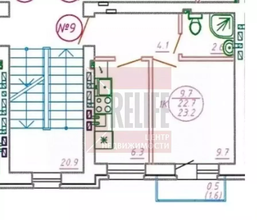1-к кв. Калининградская область, Пионерский Рабочая ул., 44 (21.6 м) - Фото 2