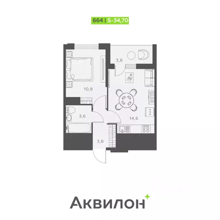 2-к кв. Санкт-Петербург ул. Русановская, 24 (34.7 м) - Фото 0