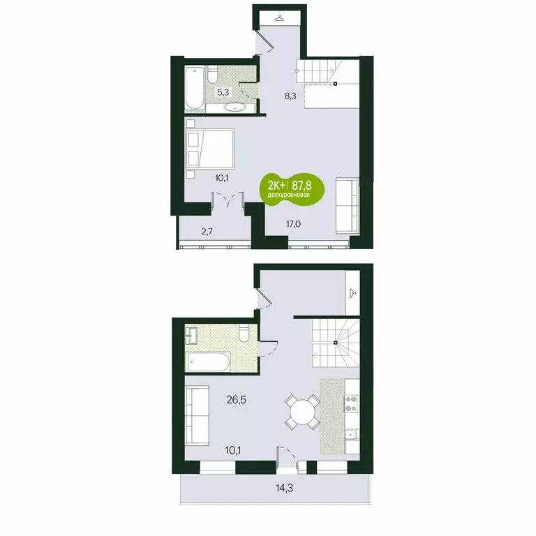 2-комнатная квартира: Чита, улица Токмакова, 30 (88.5 м) - Фото 0