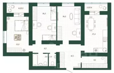 3-к кв. Самарская область, Волжский район, Смышляевка городское ... - Фото 1