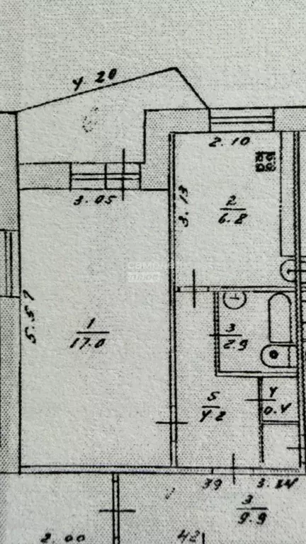 1-к кв. Омская область, Омск Волгоградская ул., 34 (31.3 м) - Фото 2