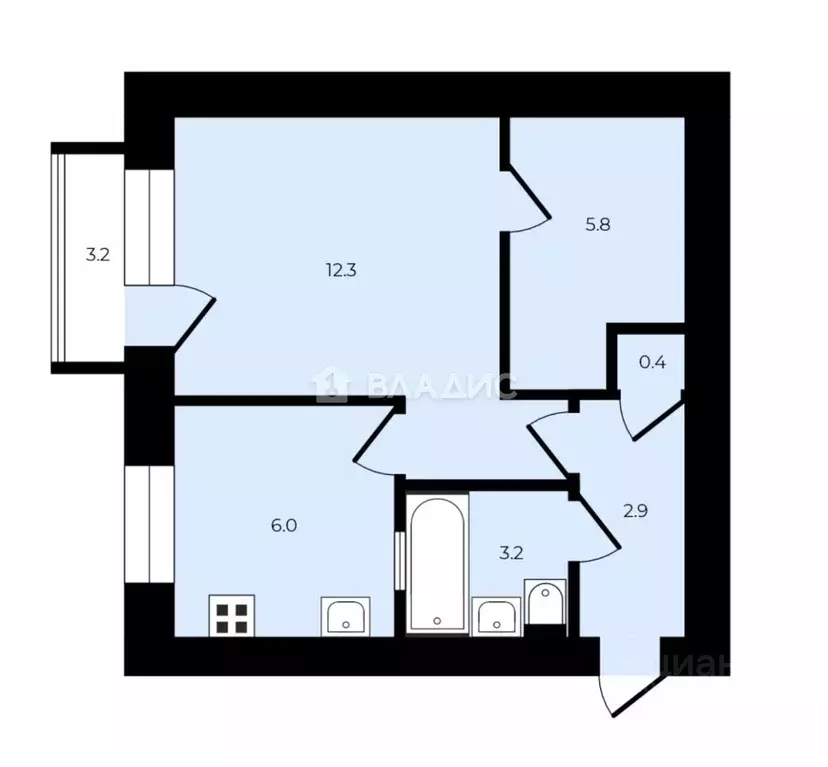 1-к кв. Калининградская область, Калининград Гостиная ул., 10 (33.8 м) - Фото 1