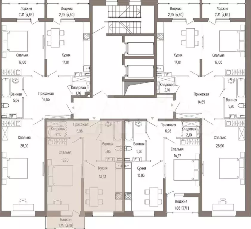 1-к. квартира, 49,1 м, 6/9 эт. - Фото 1