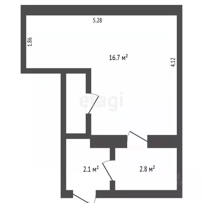 1-к кв. Крым, Симферополь пер. Белогорский (22.6 м) - Фото 2