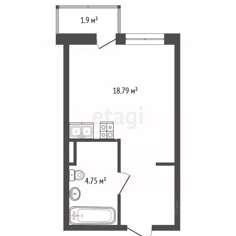 Студия Ростовская область, Ростов-на-Дону ул. Малиновского, 33/1 (26.1 ... - Фото 2