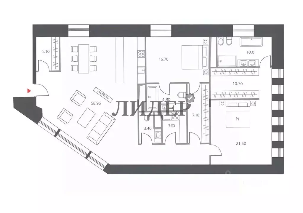 3-к кв. Москва ул. Большая Полянка, 11/14С1 (156.2 м) - Фото 2