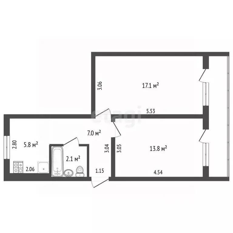 2-к кв. Ульяновская область, Ульяновск ул. Академика Павлова, 18 (46.9 ... - Фото 2