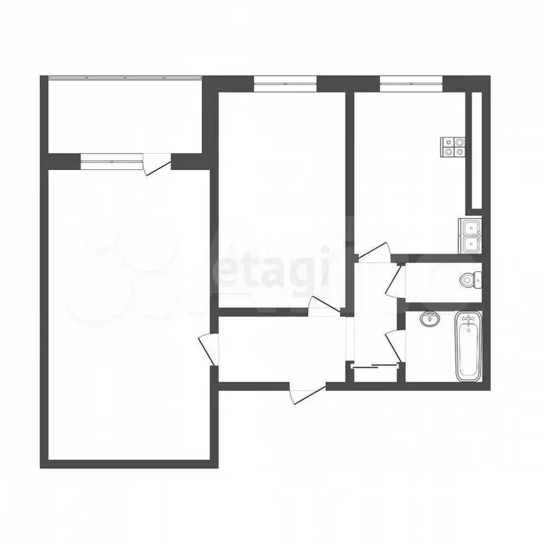 2-к. квартира, 44 м, 1/9 эт. - Фото 0