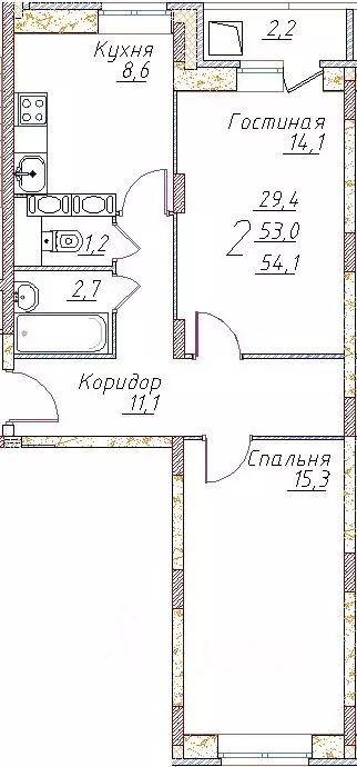 2-к кв. Московская область, Старая Купавна Богородский городской ... - Фото 1