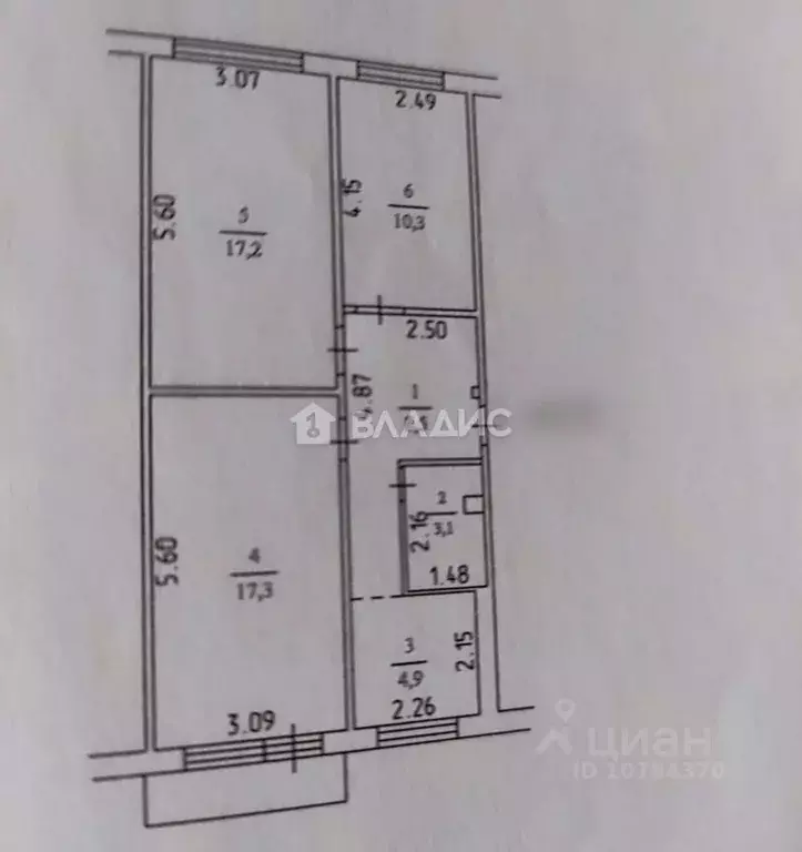 3-к кв. Кемеровская область, Кемерово просп. Ленина, 103А (62.0 м) - Фото 2