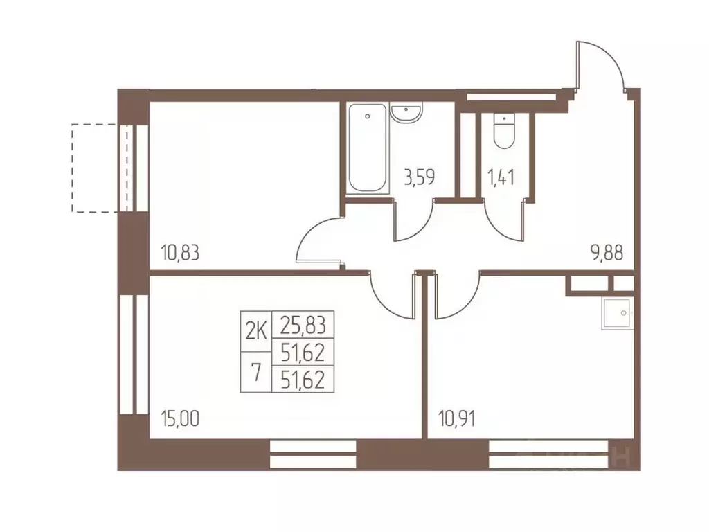 2-к кв. Московская область, Ивантеевка Пушкинский городской округ, ... - Фото 1
