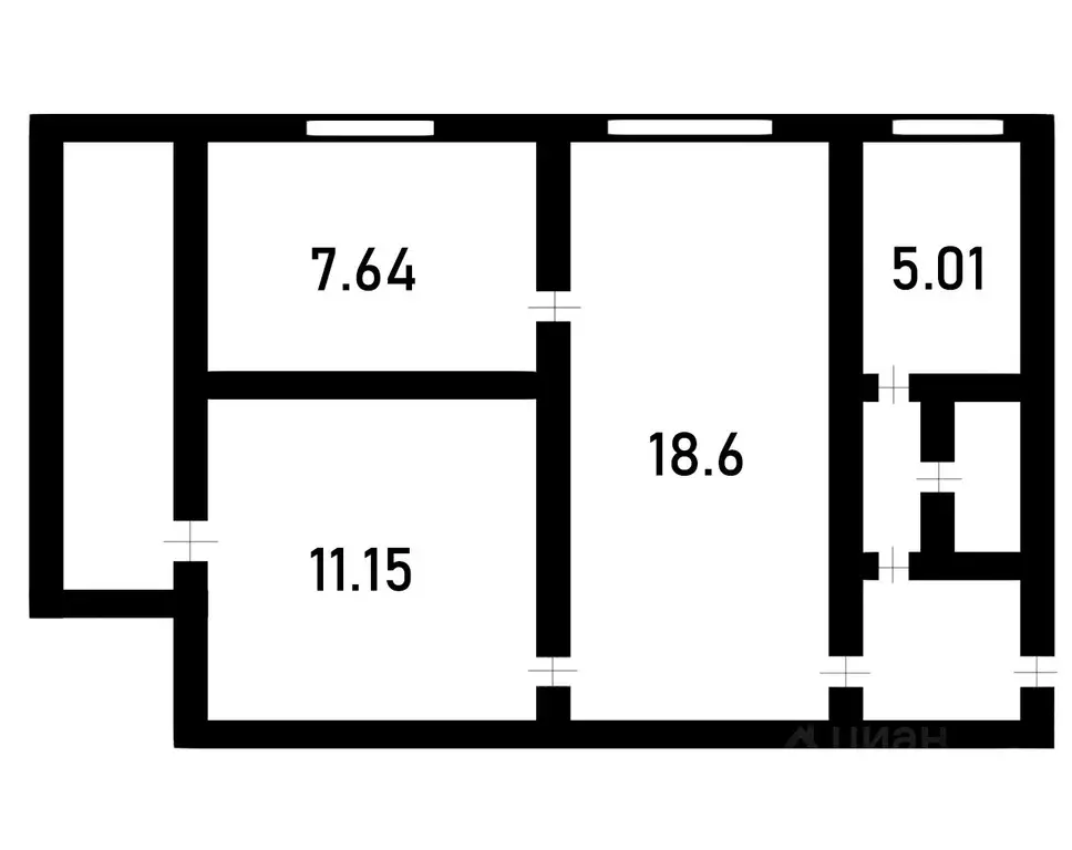 3-к кв. Татарстан, Казань ул. Химиков, 27 (58.0 м) - Фото 1