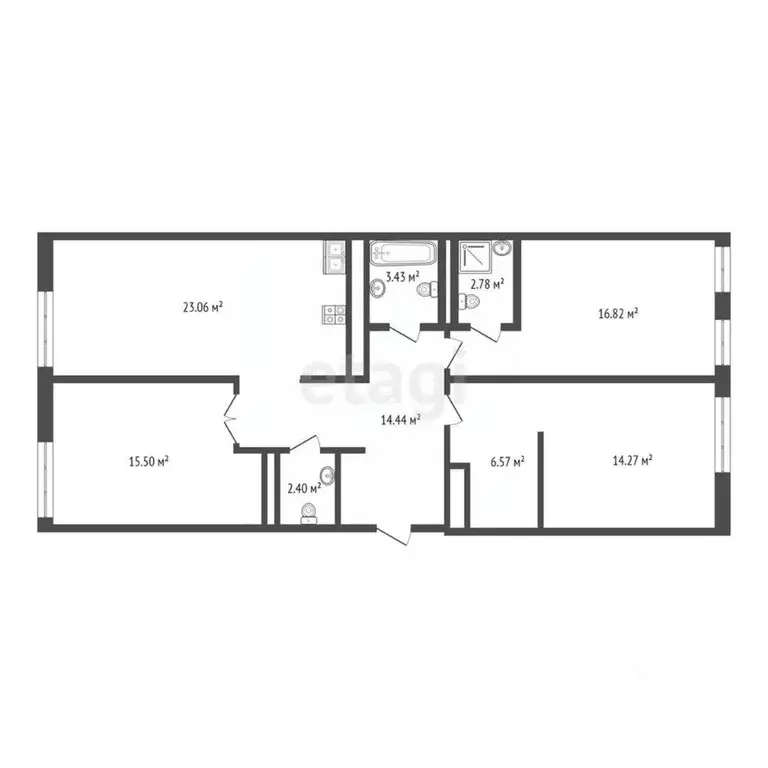 3-к кв. Тюменская область, Тюмень ул. Николая Машарова, 4 (99.1 м) - Фото 2