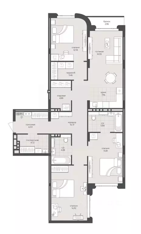 3-к кв. Новосибирская область, Новосибирск Кедровая ул., 79 (117.06 м) - Фото 0