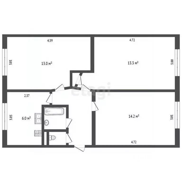 3-к кв. Владимирская область, Костерево г. Петушинский муниципальный ... - Фото 2