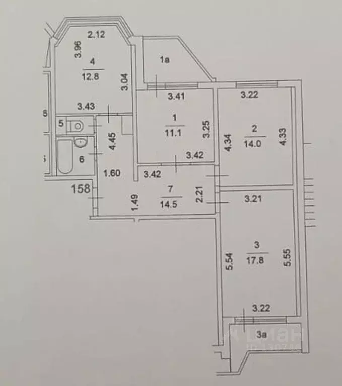 3-к кв. Москва ул. Рудневка, 17 (74.1 м) - Фото 1