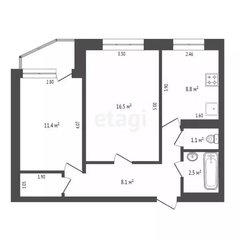 2-к кв. Ростовская область, Таганрог ул. Чехова, 335-2 (50.4 м) - Фото 2