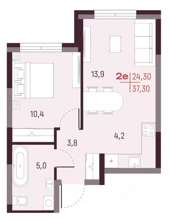2-к кв. Свердловская область, Екатеринбург Академический мкр, 19-й ... - Фото 1